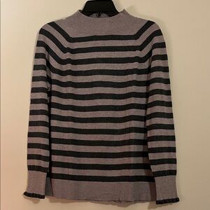 LOFT Gray Striped Sweater